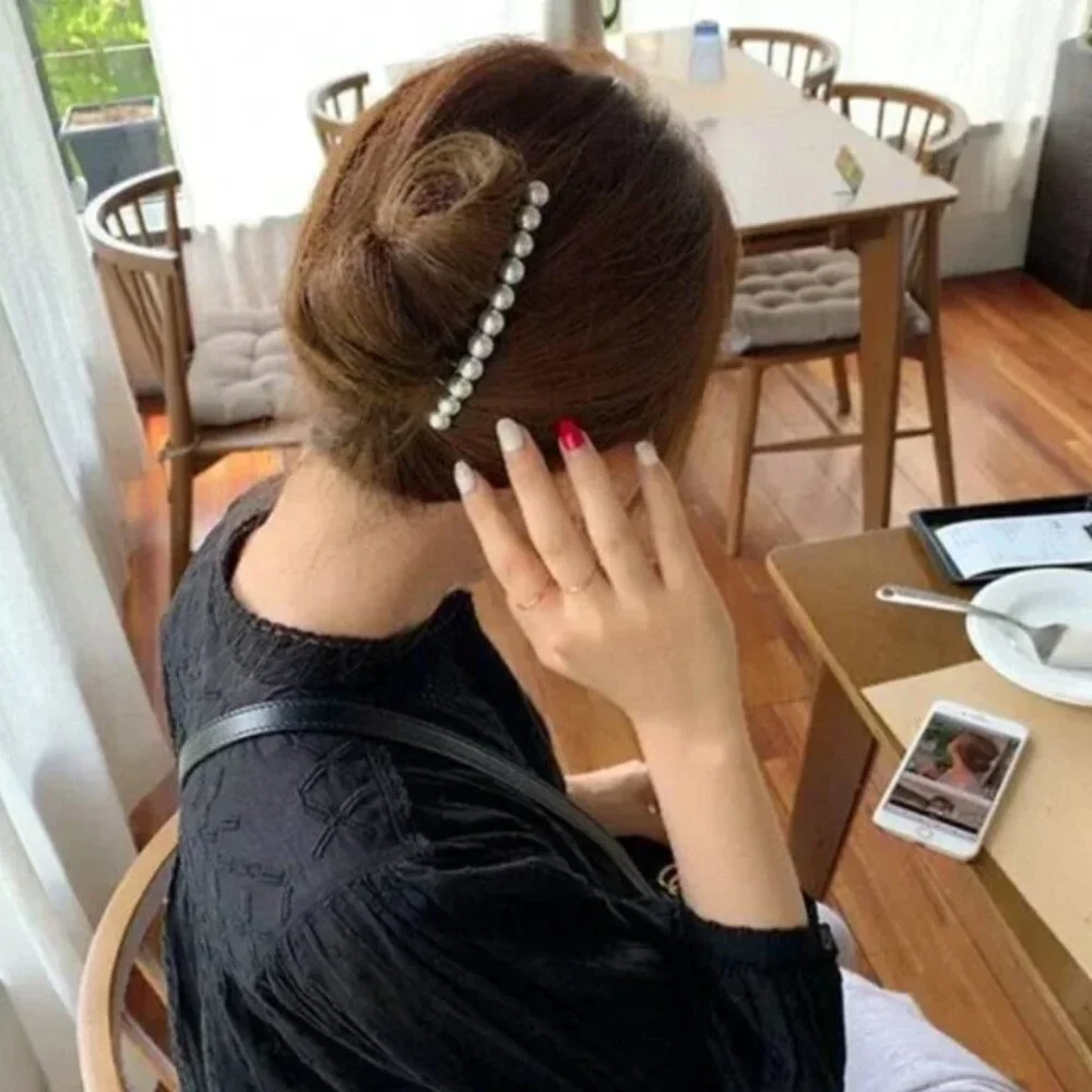2 PCS Vintage Pearl Black Hair Comb Clip Hair Styling and Hair Accessories